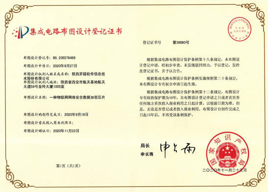 弈聰軟件研發&ldquo;芯&rdquo;突破,多項物聯網技術獲得集成電路布圖設計登記